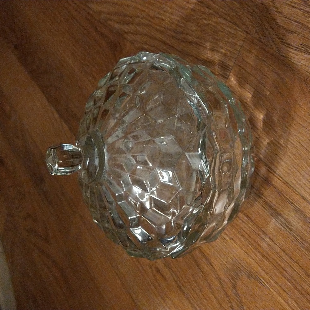 Vintage Candy Trinket Dish with Finial Lid